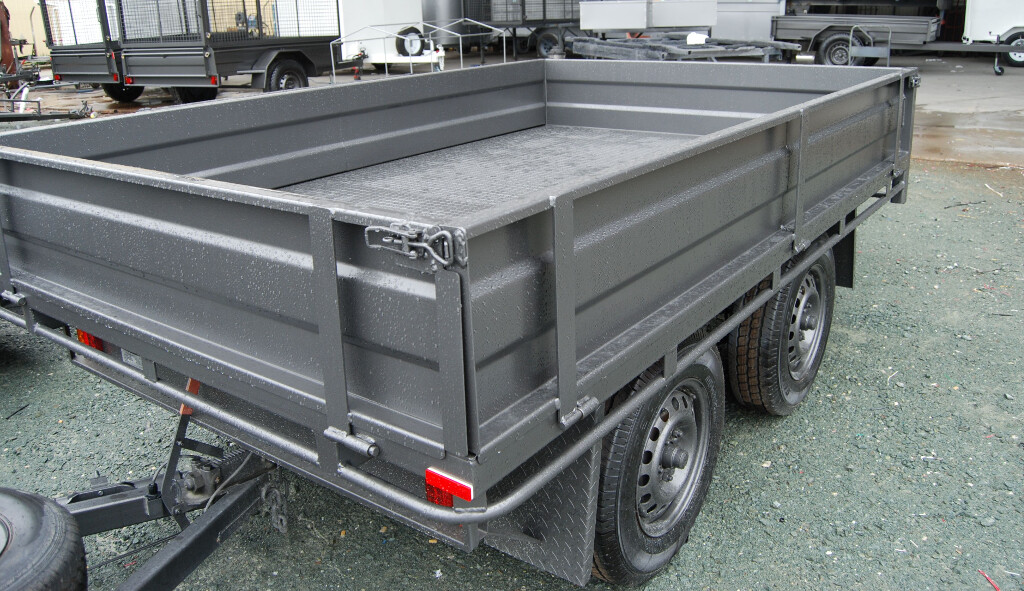 3.0T Tandem Axle Box Trailer with Wheels Under and Drop Sides  2