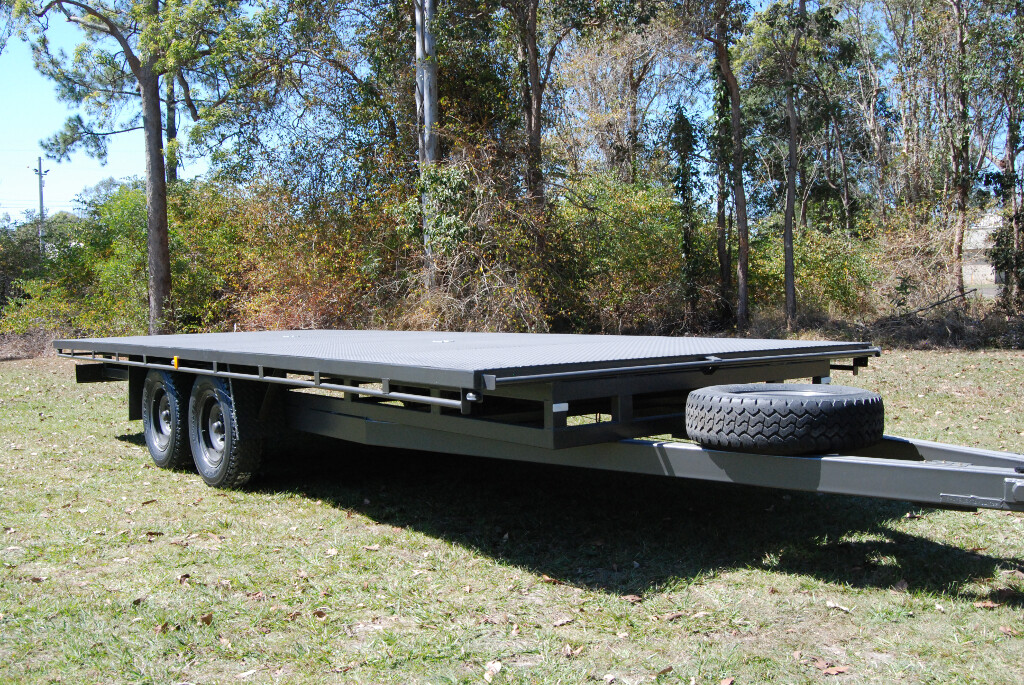 4.0T, Tandem Axle Box Trailer with Wheels Under and Flat Top  1