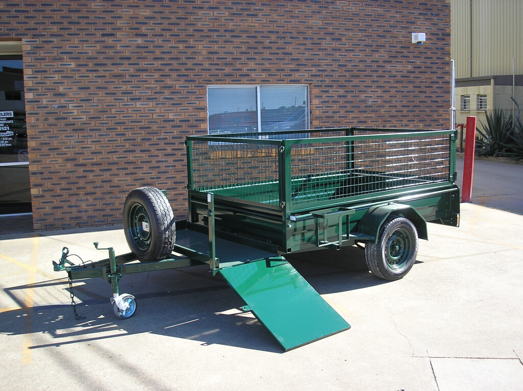 8x5 Single Axle Mower Trailer With Mower Ramp And Cage