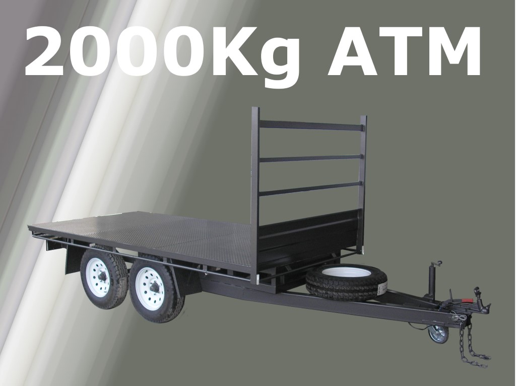 Standard 2.0T, Tandem Axle Box Trailer with Wheels Under and Flat Top